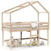 vidaXL Hochbett mit Leiter und Dach 90x200 cm Massivholz Kiefer