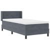 vidaXL Boxspringbett mit Matratze Dunkelgrau 200 x 100 cm Samt