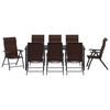 vidaXL Garten Essgruppe 9 pcs Braun Poly Rattan