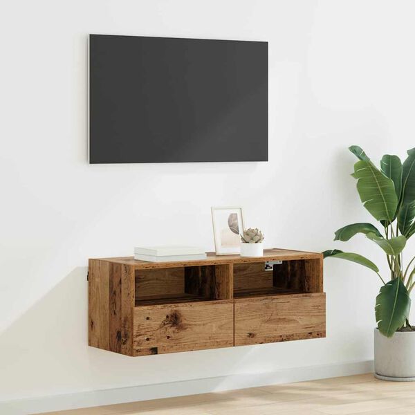 vidaXL TV-Wandschrank Altholz 80 x 30 x 30 cm Holzwerkstoff