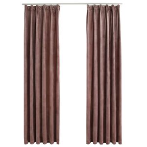 vidaXL Verdunkelungsvorh&auml;nge Haken 2 Stk. Samt Antik-Rosa 140x245cm