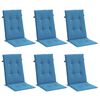 vidaXL Hochlehner-Auflagen 4 Stk. Melange Blau 120x50x4 cm Stoff