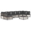vidaXL 8-tlg. Garten-Lounge-Set mit Kissen Anthrazit Poly Rattan