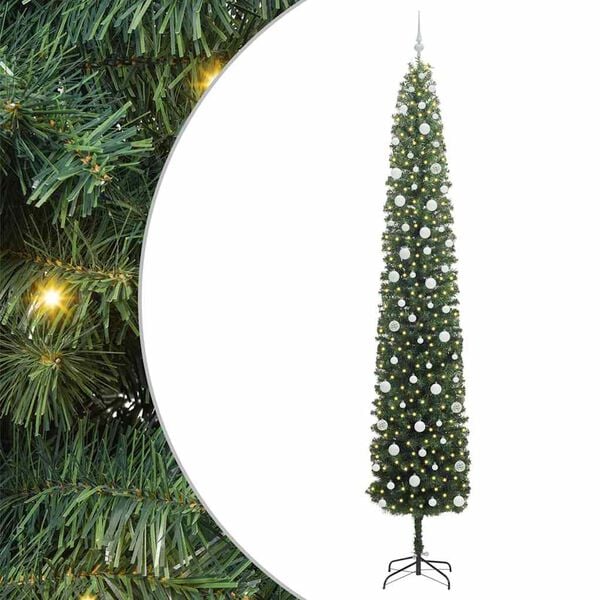 vidaXL K&uuml;nstlicher Weihnachtsbaum mit 300 LEDs mit St&auml;nder Gr&uuml;n 270 cm