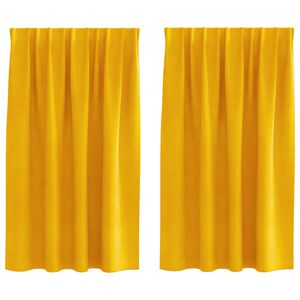 vidaXL Verdunkelungsvorh&auml;nge 2 pcs Senfgelb 140 x 140 cm Samt