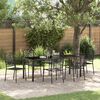 vidaXL Garten Essgruppe 7 pcs Schwarz Pulverbeschichteter Stahl