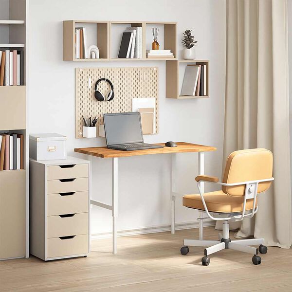 vidaXL Schreibtischplatte Hellbraun 100x60x2,5 cm Massivholz Eiche