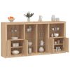 vidaXL Sideboard mit LED-Leuchten Sonoma-Eiche 202x37x100 cm