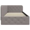vidaXL Eckbettgestell mit Kopfteil Taupe 90 x 200 cm Stoff