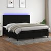 vidaXL Boxspringbett mit Matratze & LED Schwarz 200x200 cm Stoff