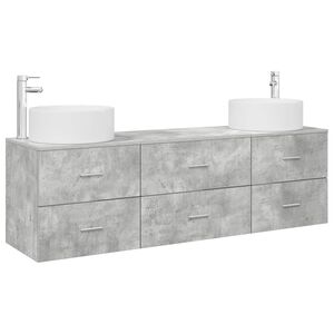 vidaXL Badezimmerm&ouml;bel-Set 3 stk. Betongrau 49,5 x 44,5 x 65,5 cm