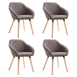 vidaXL Esszimmerst&uuml;hle 4 Stk. Taupe Stoff