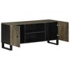 vidaXL TV-Schrank Schwarz 105x33x46 cm Massivholz Mango