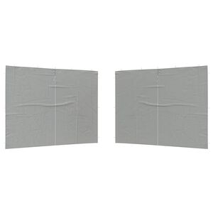 vidaXL Party Zelt Seitenteil 2 pcs Hellgrau 400 x 195 cm PE und Stahl