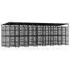 vidaXL Outdoor-Hundezwinger mit Dach Stahl 12,9 m&sup2;