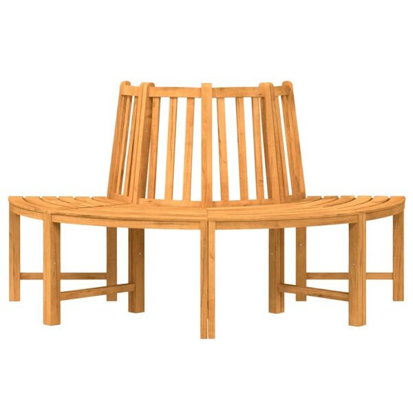 vidaXL Baumb&auml;nke 2 Stk. Halbrund &Oslash;160 cm Massivholz Teak