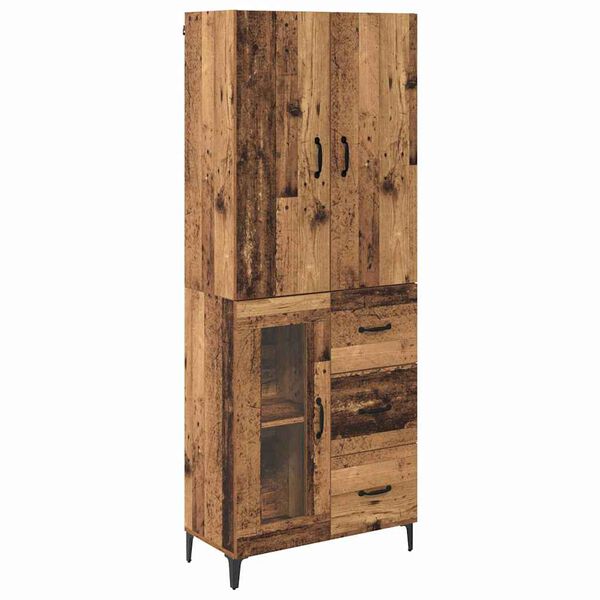 vidaXL Highboard Wandmontiert Altholz 69,5 x 34 x 180 cm Holzwerkstoff