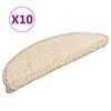 vidaXL Stufenmatten 10 Stk. 56x17x3 cm Creme Halbrund