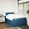 vidaXL Boxspringbett mit Matratze Blau 120x190 cm Samt