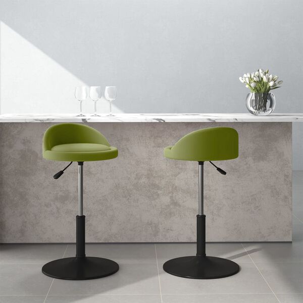 vidaXL Esszimmerst&uuml;hle 2 Stk. Drehbar Hellgr&uuml;n Samt