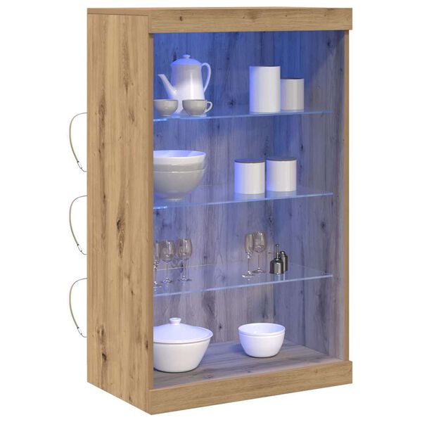vidaXL LED-Sideboard Artisan-Eiche 60,5 x 37 x 100 cm Holzwerkstoff