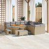 vidaXL Gartensofa-set mit Kissen 13 pcs Beige und Hellgrau Poly-Rattan
