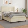 vidaXL Boxspringbett mit Matratze Creme 140x190 cm Kunstleder