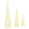 vidaXL Weihnachtsbaum 3 Stk. Warmwei&szlig; 20 x 20 x 80 cm Acryl 90 LEDs