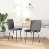 vidaXL Esszimmerstühle 2 Stk. Grau Kunstleder