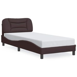 vidaXL Bettgestell ohne Matratze "Hvar" Dunkelbraun 80x200 cm Stoff
