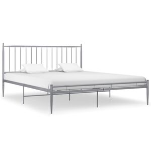 vidaXL Bett Grau Metall 180x200 cm
