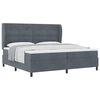 vidaXL Boxspringbett mit Matratze Dunkelgrau 200 x 200 cm Polyester