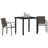 vidaXL Garten Essgruppe 3 pcs Braun und Schwarz PE-Rattan
