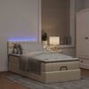 vidaXL Ottoman-Bett mit Matratze & LEDs Creme 90x190 cm Stoff