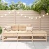 vidaXL 3-tlg. Garten-Lounge-Set mit Kissen Massivholz