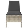 vidaXL Sonnenliege mit Auflage Hellgrau 55x200x44 cm Poly Rattan