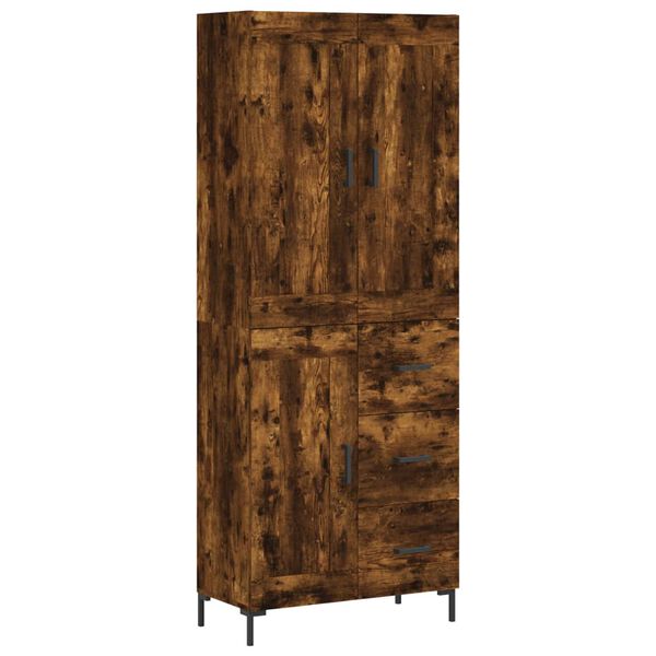 vidaXL Highboard Räuchereiche 69,5x34x180 cm Holzwerkstoff