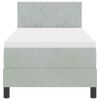 vidaXL Boxspringbett mit Matratze Hellgrau 80 x 200 cm Samt