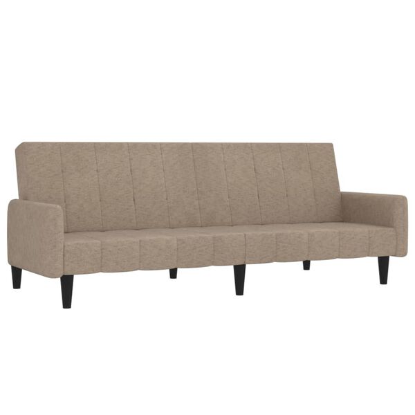 vidaXL Schlafsofa 2-Sitzer Taupe Mikrofasergewebe