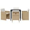 vidaXL Garten Essgruppe 5 pcs Beige Poly-Rattan