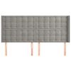 vidaXL Kopfteil mit Ohren Hellgrau 183x16x118/128 cm Samt