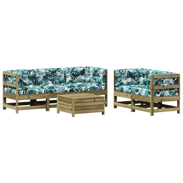 vidaXL 6-tlg. Garten-Lounge-Set mit Kissen Impr&auml;gniertes Kiefernholz