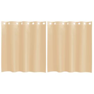 vidaXL Voile Vorh&auml;nge mit &Ouml;sen 2 Stk. Sandfarbe
