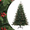 vidaXL K&uuml;nstlicher Weihnachtsbaum Klappbar mit Zapfen & Beeren 210 cm