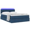 vidaXL Bett mit Stauraum und LED mit Matratze Blau 140 x 200 cm Stoff