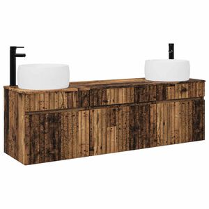 vidaXL Badezimmerschrank-Set 3 stk. Altholz 49 x 44,5 x 66 cm