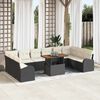 vidaXL Garten-Sofa-Set mit Kissen 11 pcs Schwarz und Creme