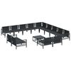 vidaXL Gartensofa-set mit Kissen 14 pcs Schwarz Stahl