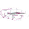 vidaXL Tagesbett Ausziehbar mit Schubladen Hellgrau 90x200 cm Stoff