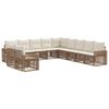 vidaXL Gartensofa-set 11 Stk. Beige und Cremewei&szlig; Poly-Rattan